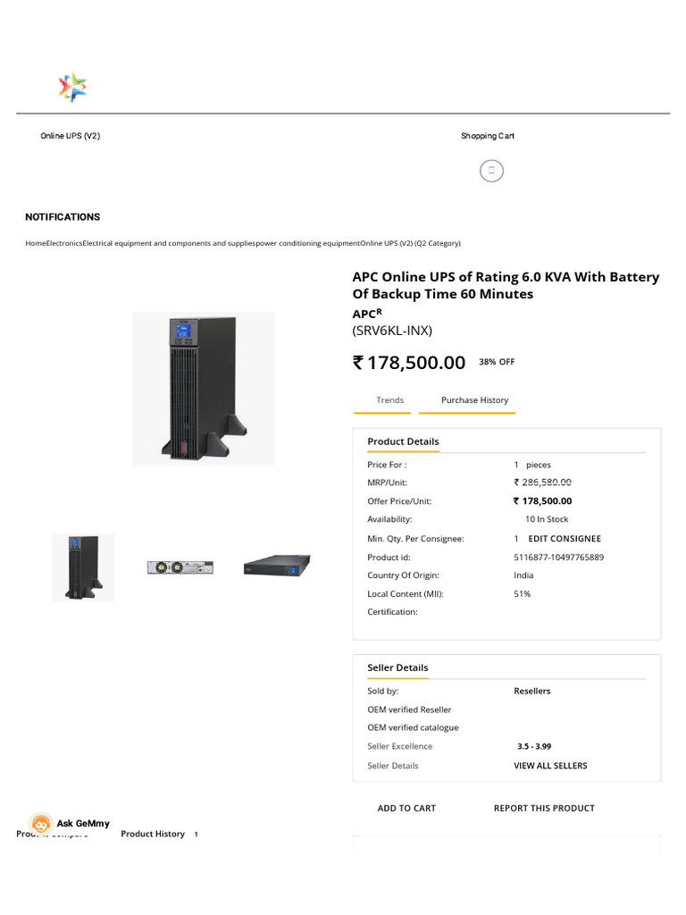 APC 6 KVA Online UPS with 60 Min Backup | PDF | Transformer ...