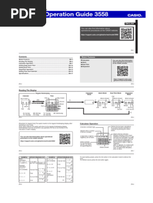 CASIO 3558 Operation Guide | PDF | Calculator