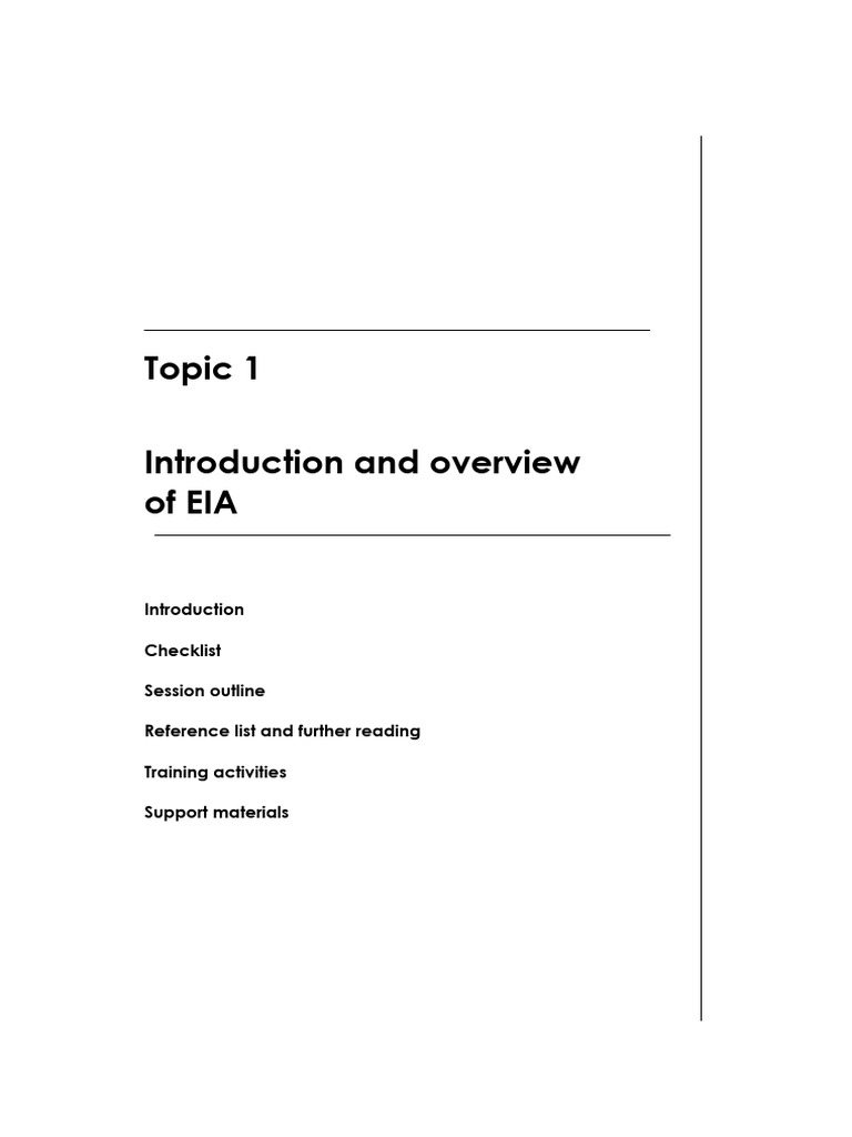 EIA Overview and Training Guide | PDF | Environmental Impact Assessment ...