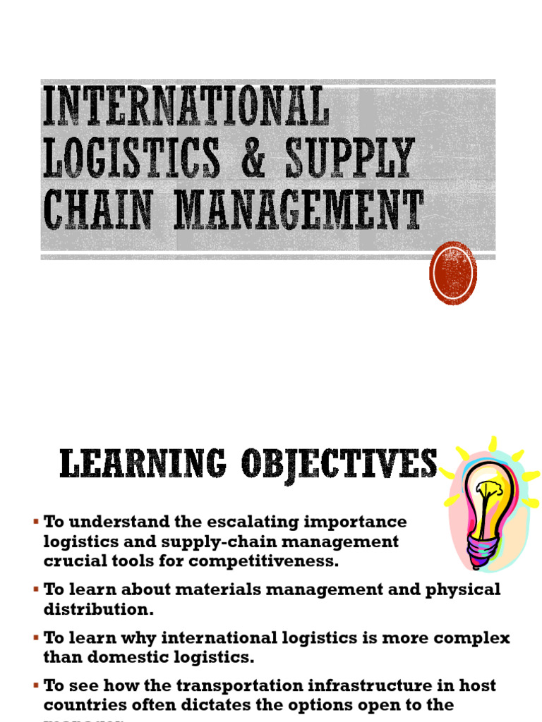 International Logistics and SCM | PDF | Supply Chain | Logistics
