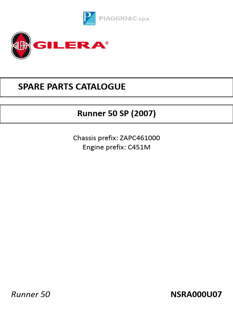 Runner 50 SP 2007 Spare Parts Guide | PDF | Steering | Switch
