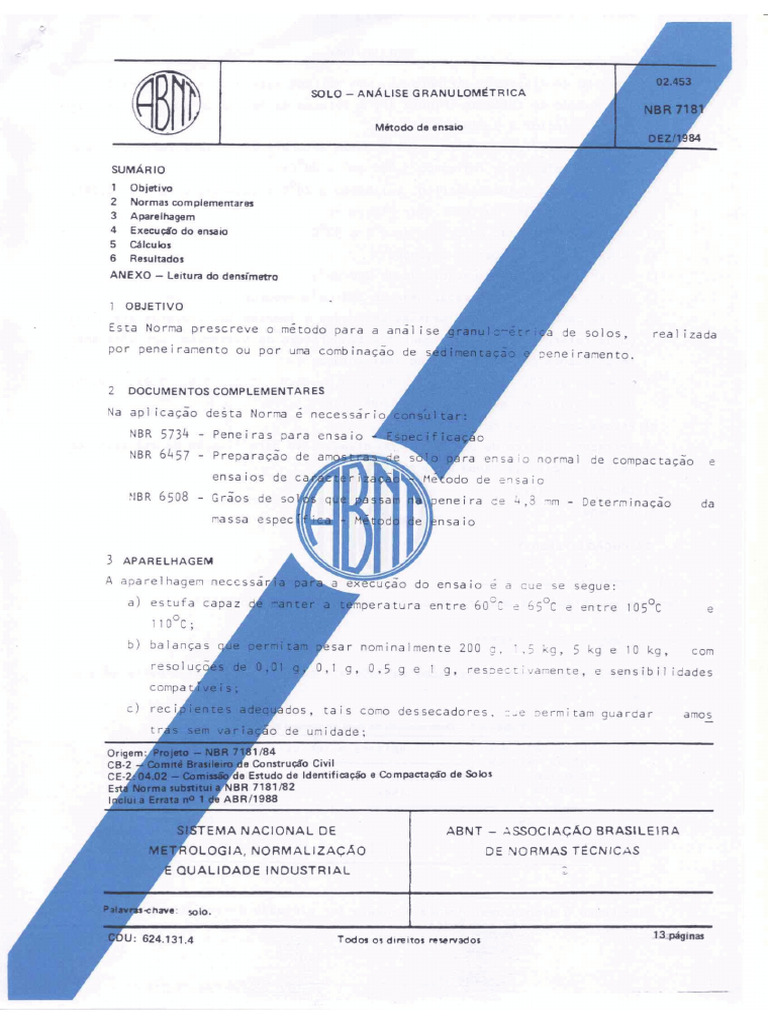 NBR 7181 Análi Gran Solos | PDF