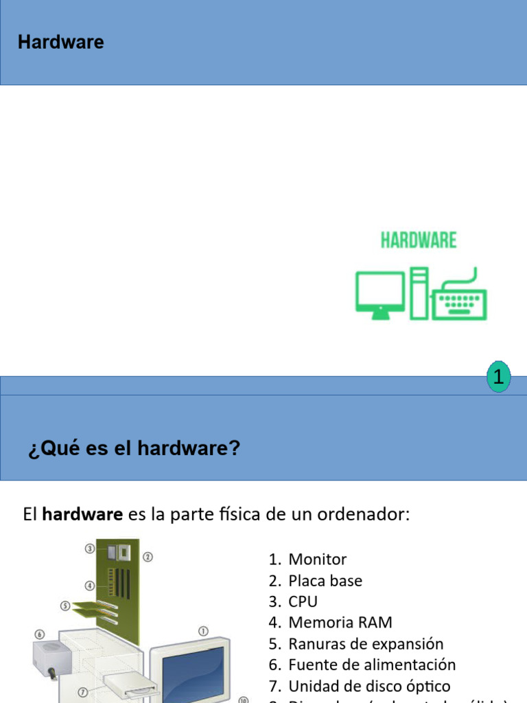 Componentes y Funciones del Hardware | PDF | Hardware de la computadora ...
