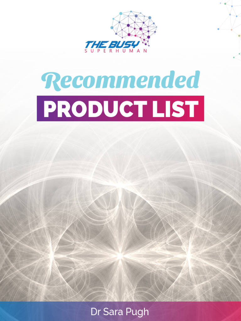 Recommended+Products+2025 | PDF | Sleep | Fibromyalgia