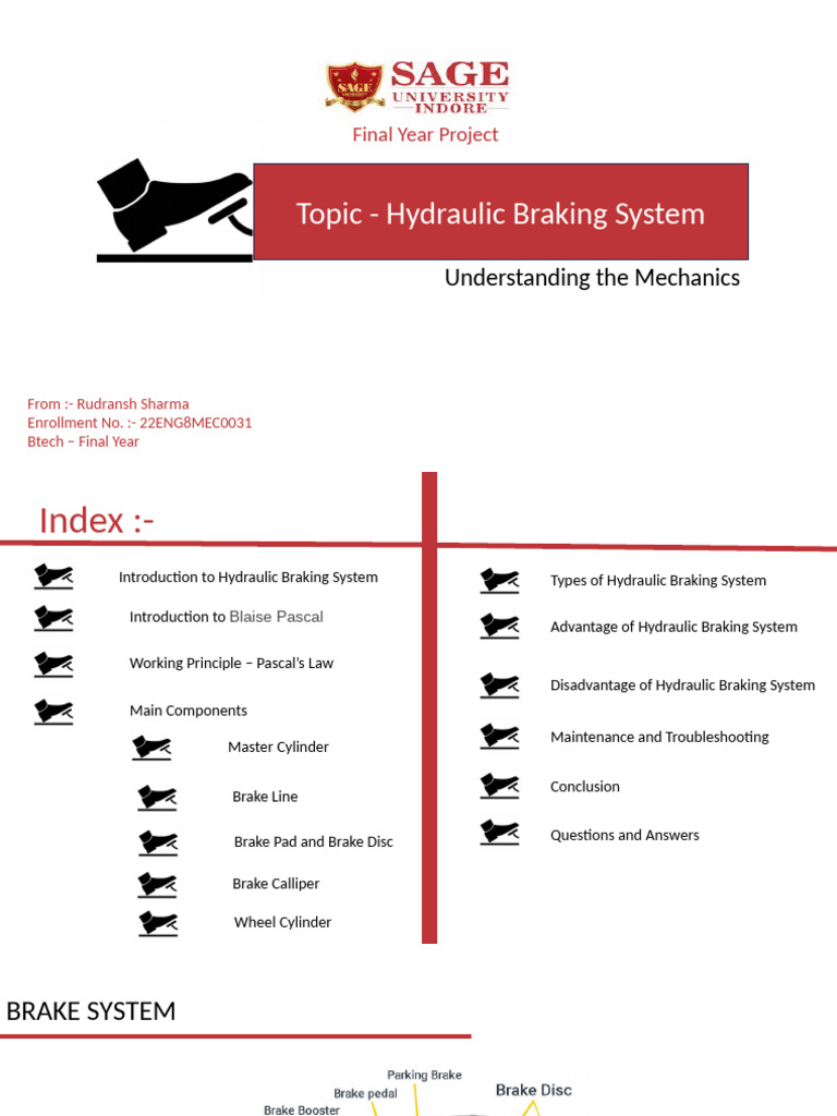 Hydraulic Braking System | PDF | Brake | Vehicle Parts