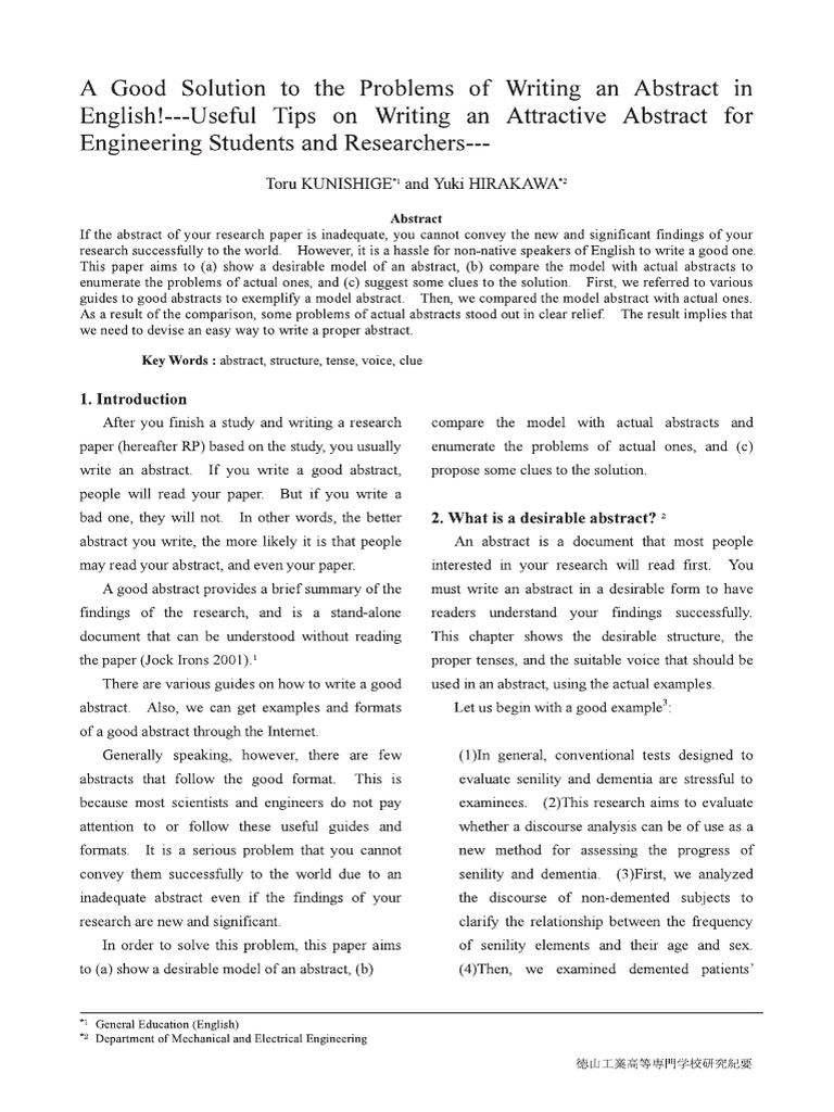 A Good Abstract11 | PDF