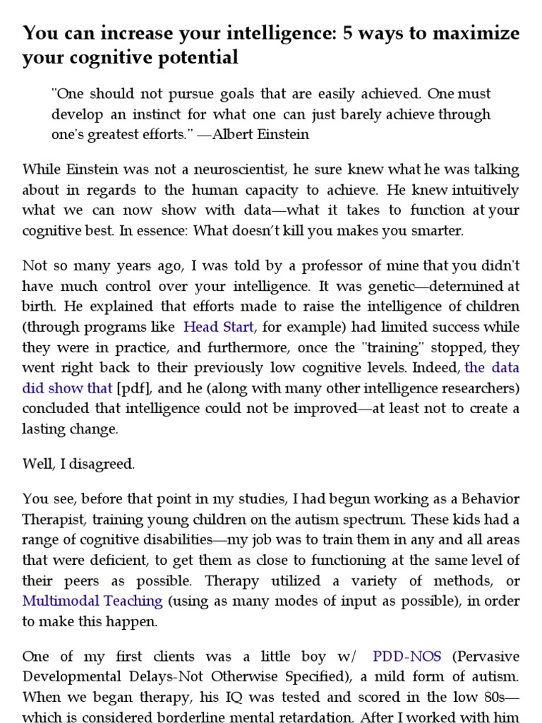 Increase Your Intelligence | PDF | Creativity | Intelligence