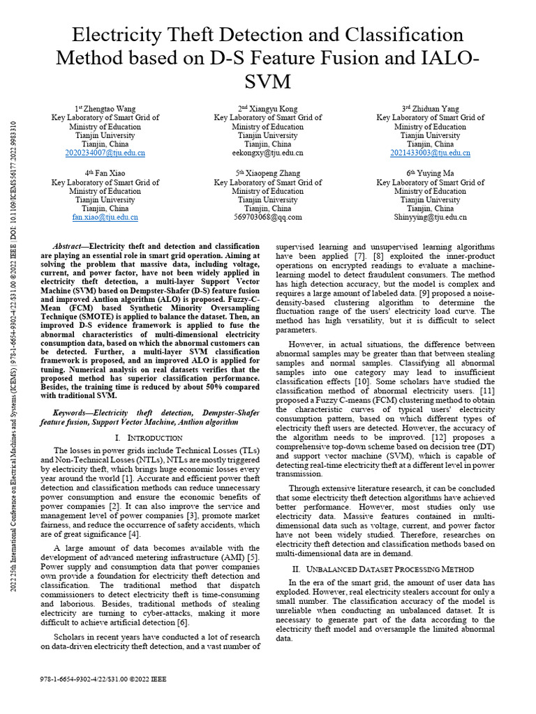 Electricity Theft Detection and Classification Method Based On D-S ...