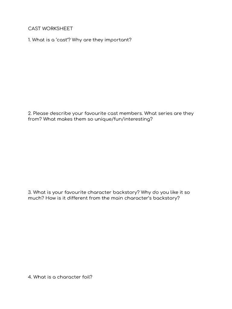 Character Development and Cast Analysis | PDF