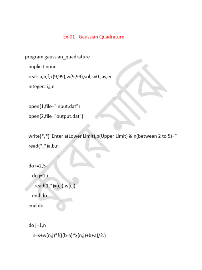 Numerical Methods in Fortran Programming | PDF | Parameter (Computer ...