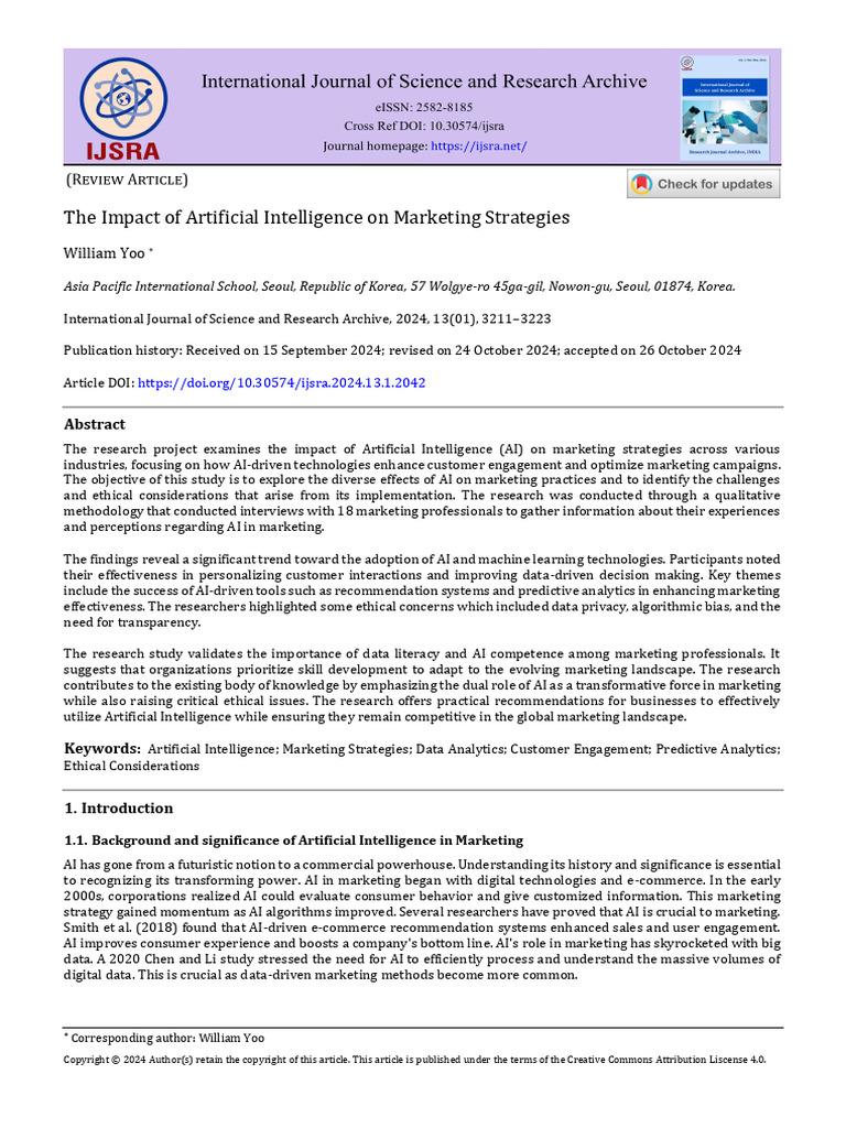 AI Impact On Marketing Strategies | PDF | Artificial Intelligence ...