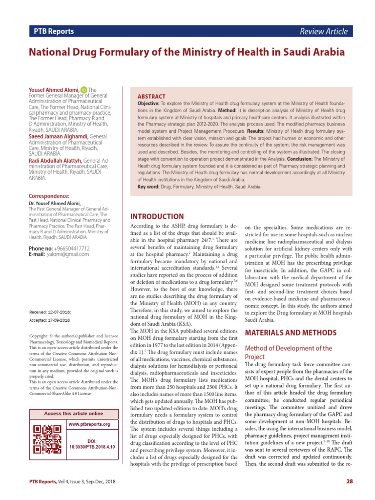 Saudi Arabia's National Drug Formulary | PDF | Pharmacy | Pharmacology