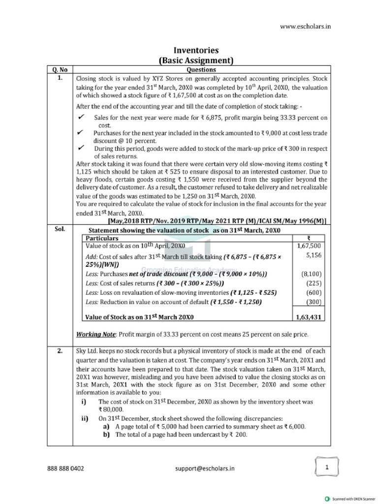 Best Question For CA Foundation Account You Can Find | PDF