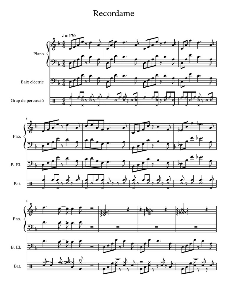 Recordame Liceu-Partitura I Particel Les | PDF
