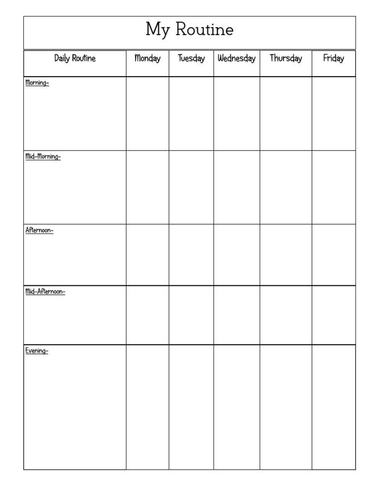 My Routine Printable | PDF