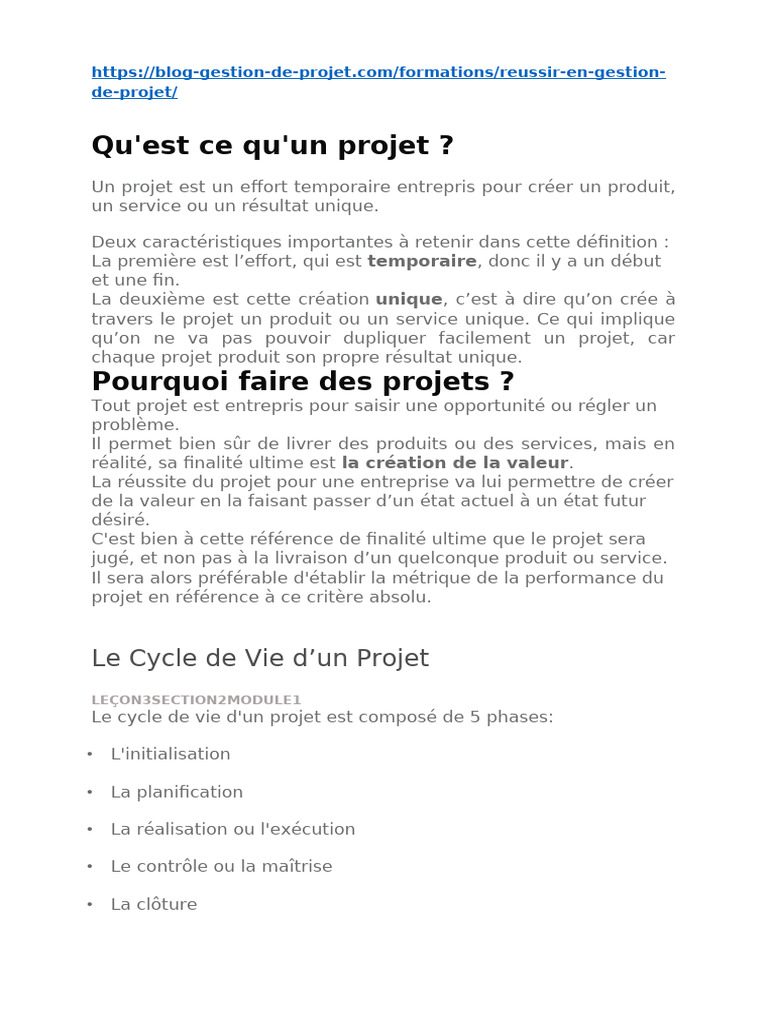 Guide complet de gestion de projet | PDF | Gestion de projet | Business