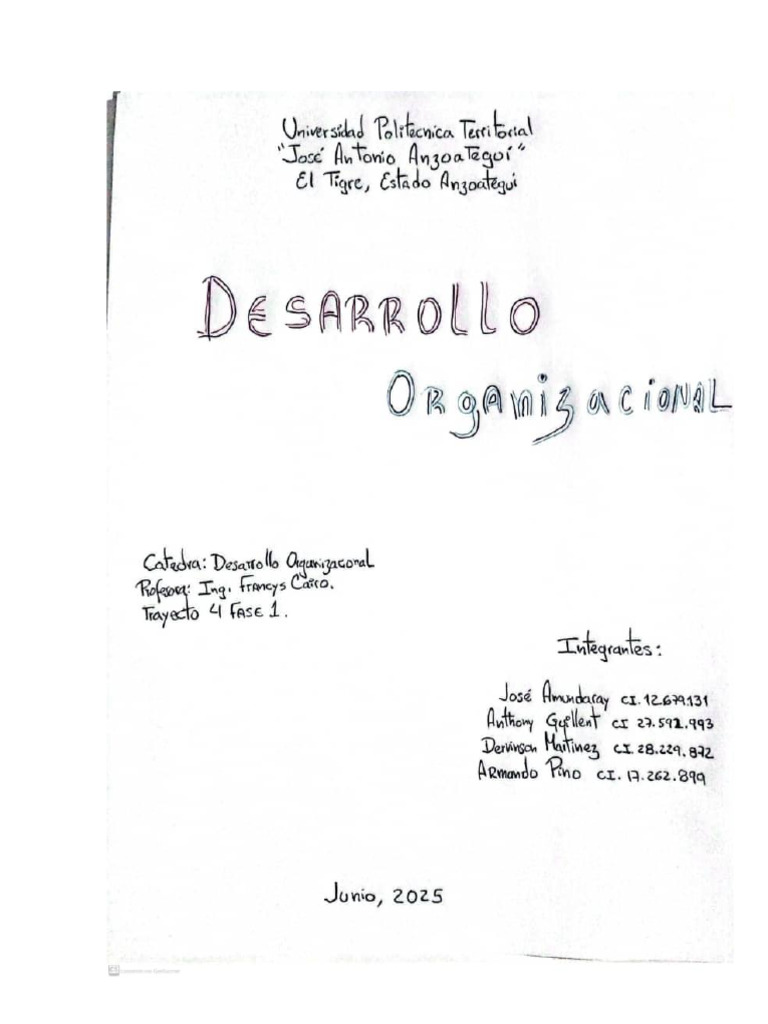 Unidad1 - Desarrollo Organizacional | PDF