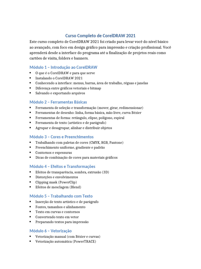 Curso Completo de CorelDRAW 2021 | PDF