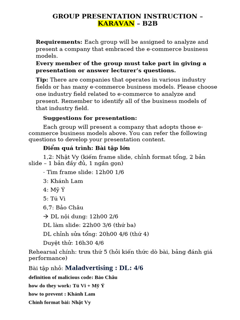 Topic Presentation Requirements and Instruction | PDF | Business | Mass ...