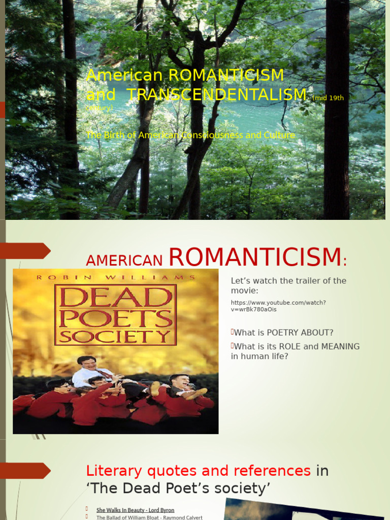 American Romanticism Overview | PDF | Romanticism | Poetry