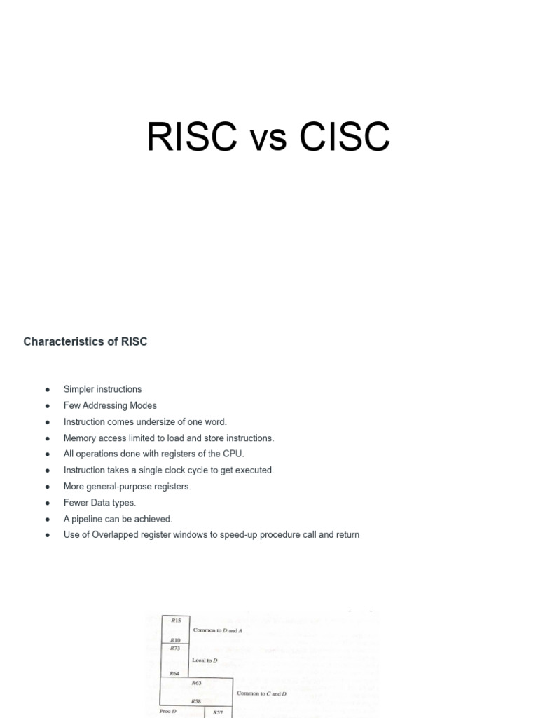 RISC vs CISC: Key Characteristics Explained | PDF | Central Processing ...