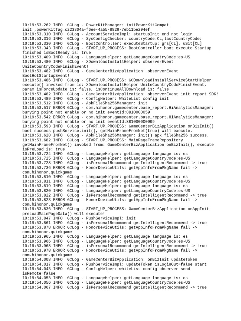 Game Center Startup Log Analysis | PDF | Computing | Computer Science