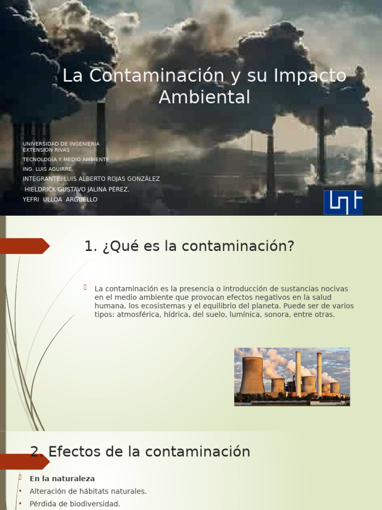 La Contaminación y Su Impacto Ambiental | PDF | Contaminación | Entorno ...