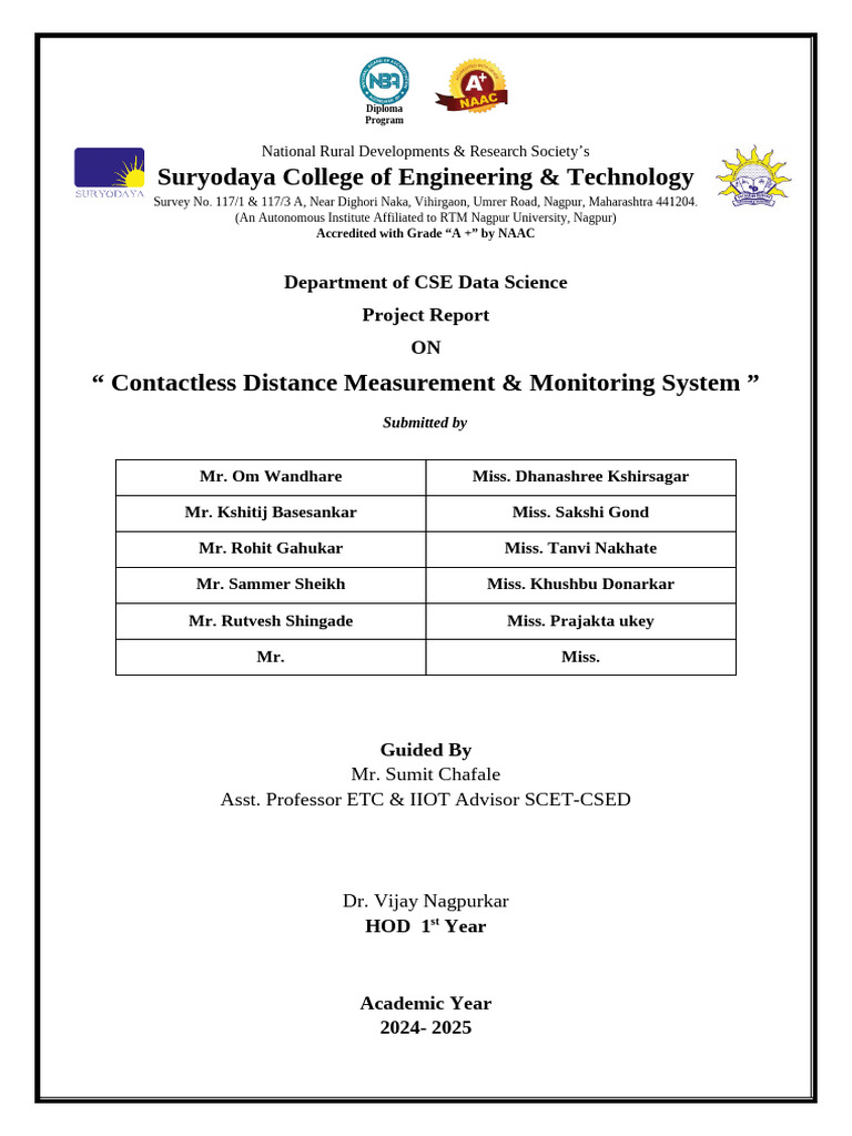 Contactless Distance Measurement System | PDF | Internet Of Things ...
