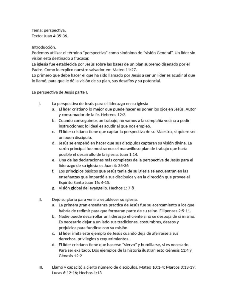 Perspectiva de Liderazgo en la Iglesia | PDF | Jesús | Juan el apóstol