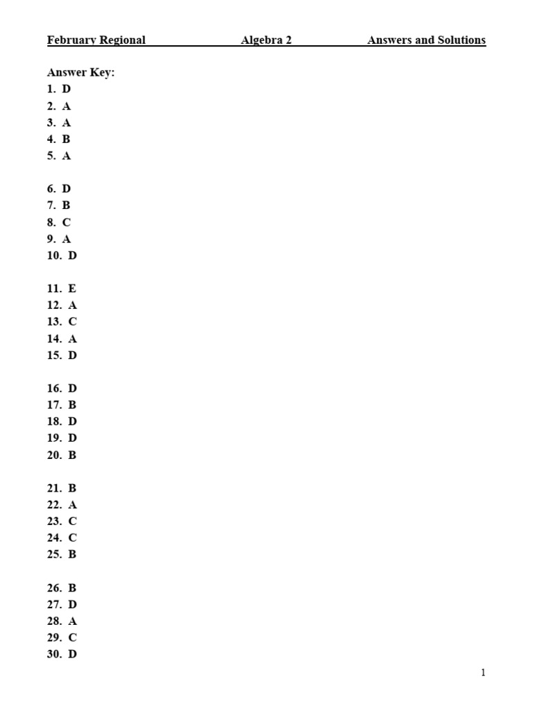 S - Alg 2 Feb 2022 Reg Indiv Ans and Sols | PDF | Asymptote ...