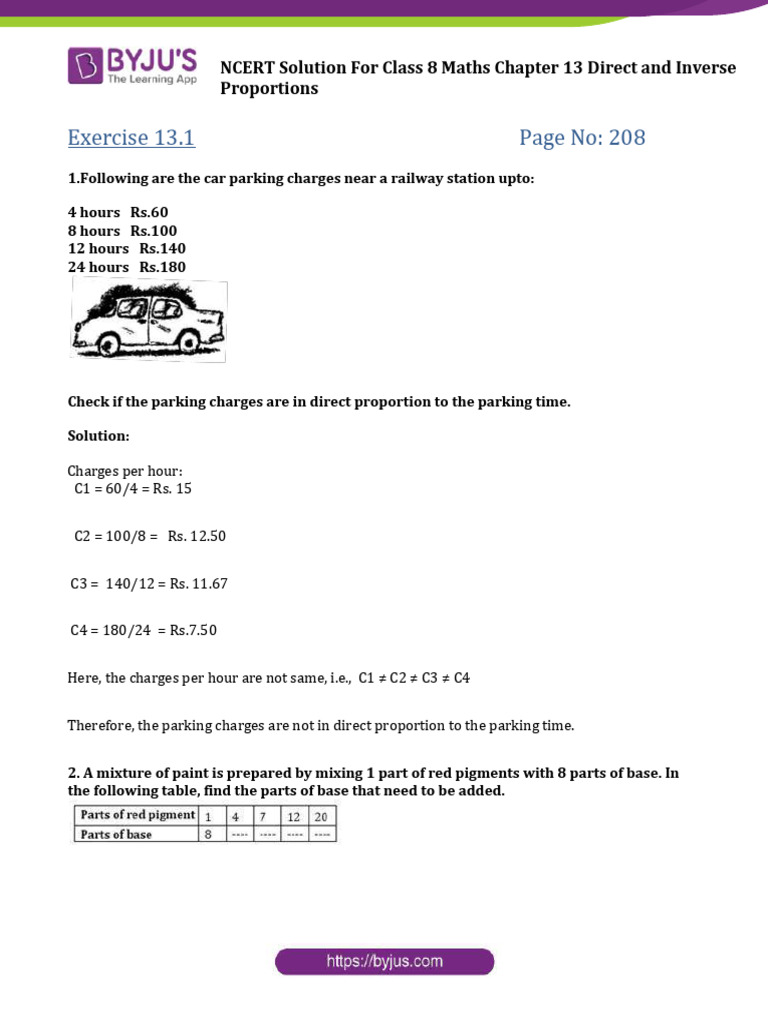 Ncert Solutions For Class 8 Maths Chapter 13 Ex 1 | PDF | Shadow