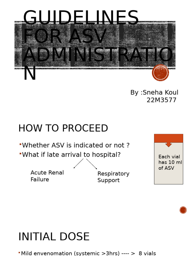 ASV Administration Guidelines and Dosage | PDF