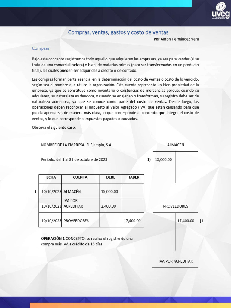 Compras y Costo de Ventas en Empresas | PDF | Contabilidad | Impuesto ...