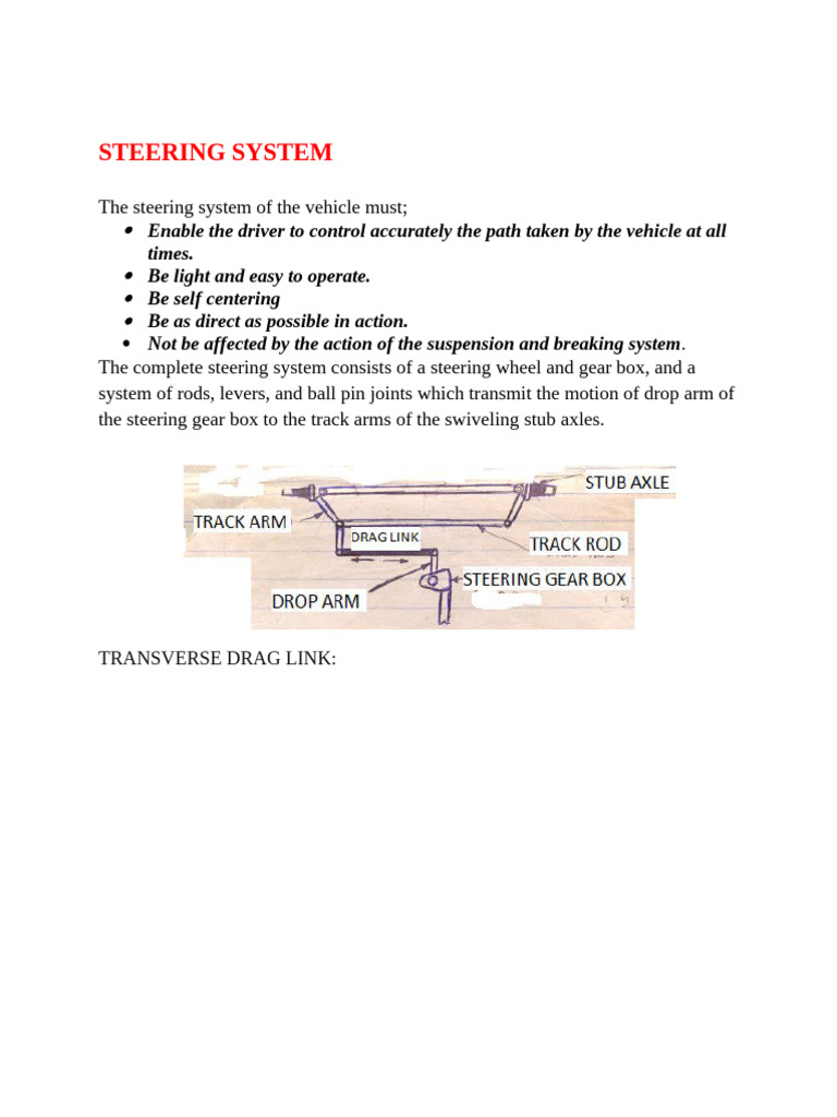 Steering System Overview and Mechanics | PDF | Steering | Anti Lock ...