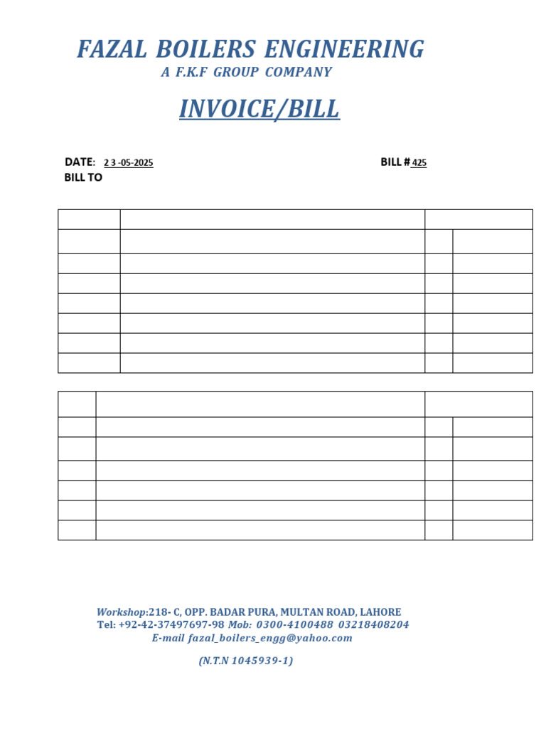 Steam Generator Invoice Summary | PDF