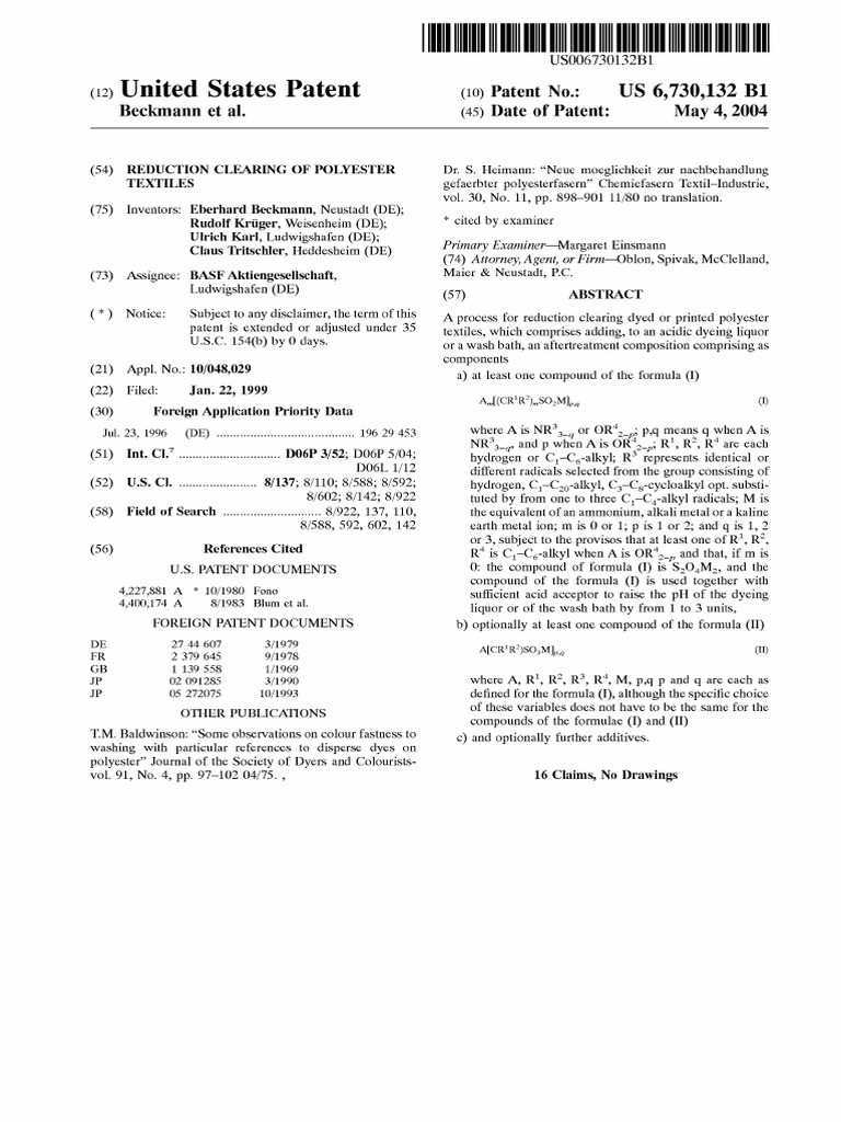 Polyester Textile Reduction Clearing Process | PDF | Amine | Dyeing
