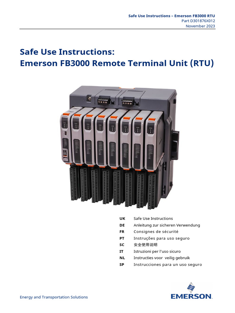 FB3000 RTU Safe Use Instructions | PDF | Electrical Connector ...