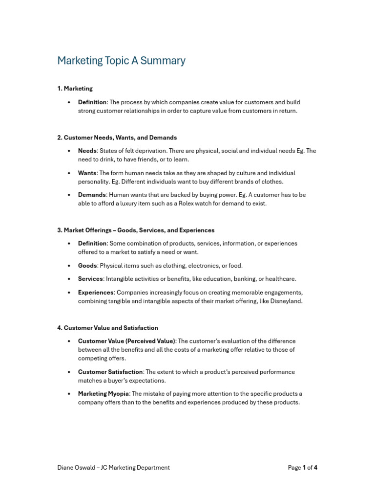 Marketing Fundamentals and Strategies | PDF | Marketing | Market ...