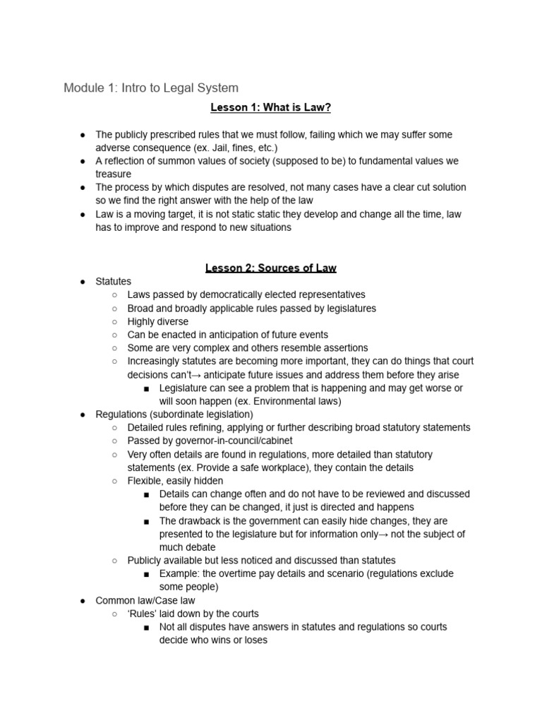 Introduction to Legal System Overview | PDF | Precedent | Obiter Dictum