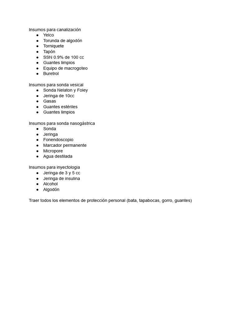 Insumos para La Práctica | PDF