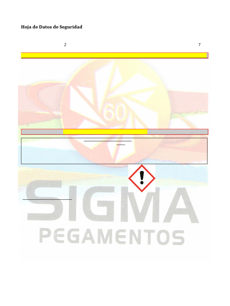 Hoja de Seguridad Pegamento VL 2000 | PDF | Agua | Combustión