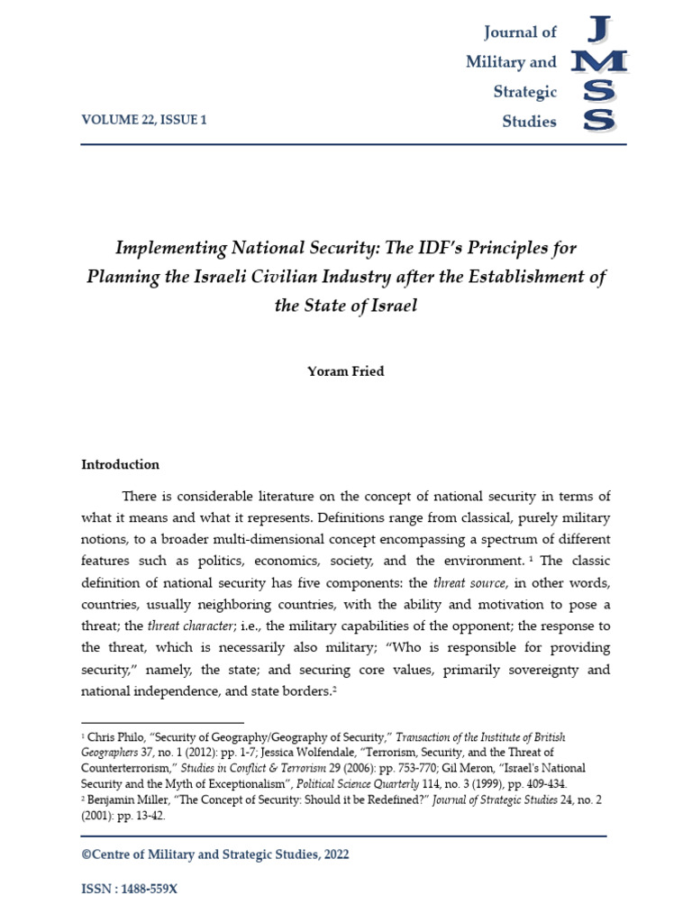IDF National Security Planning Principles | PDF | Israel Defense Forces ...