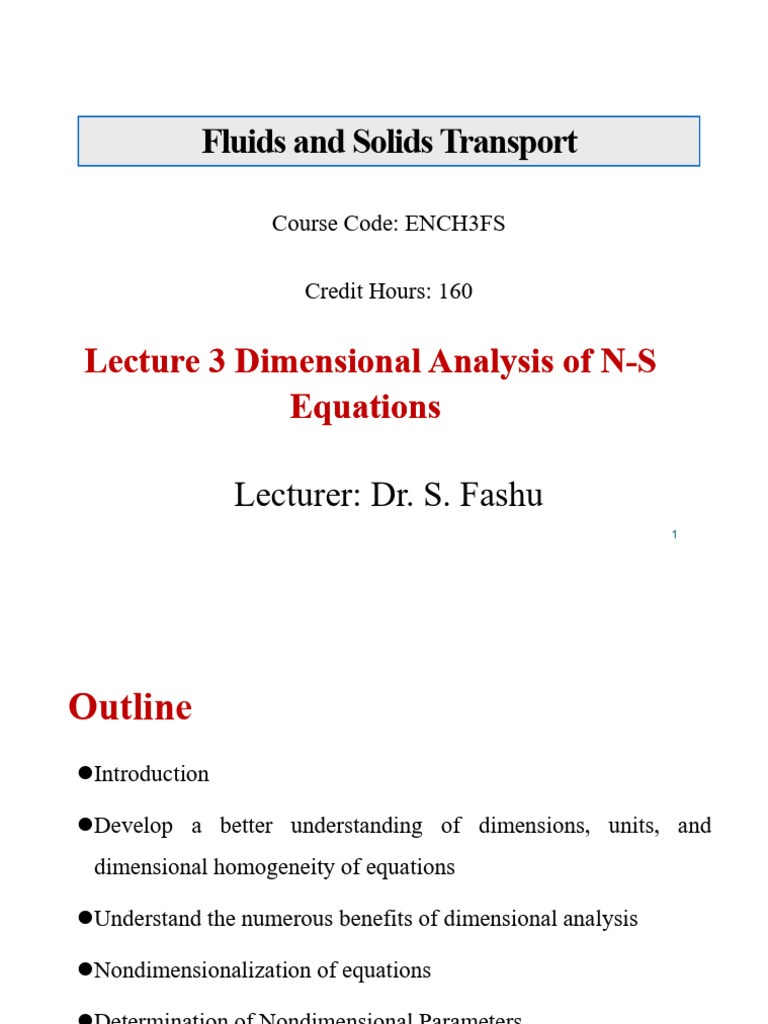Dimensional Analysis of N-S Equations | PDF | Physical Phenomena ...