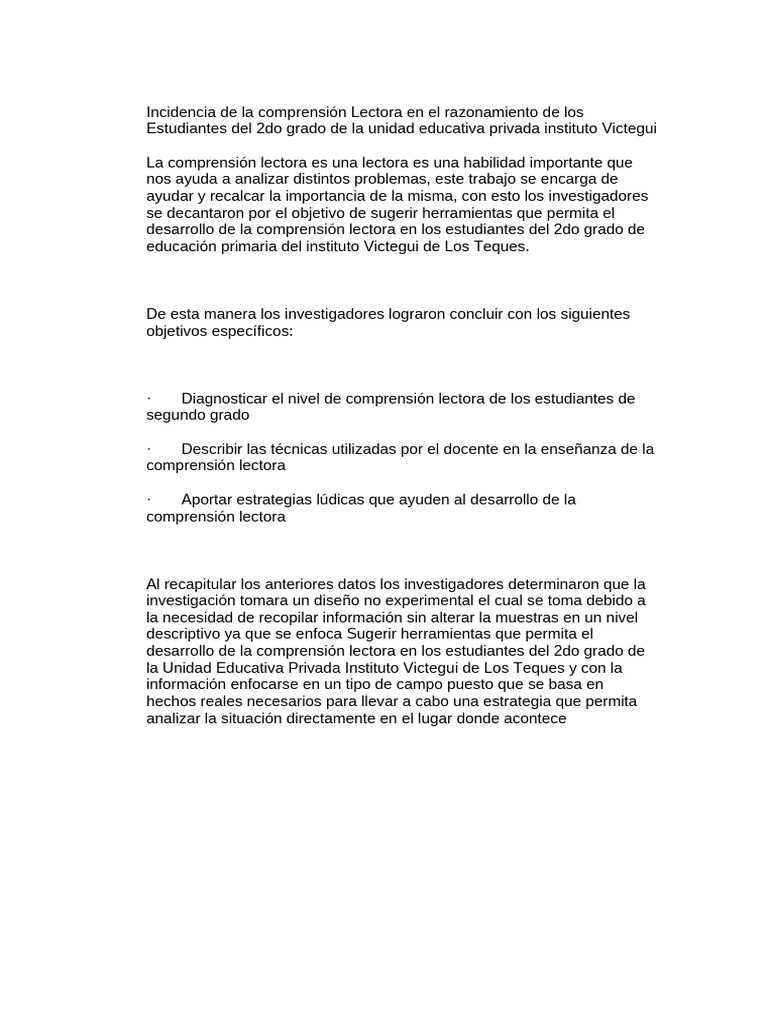 Mejora de la Comprensión Lectora en 2do Grado | PDF