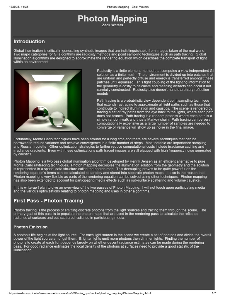 Photon Mapping - Zack Waters | PDF | Rendering (Computer Graphics ...