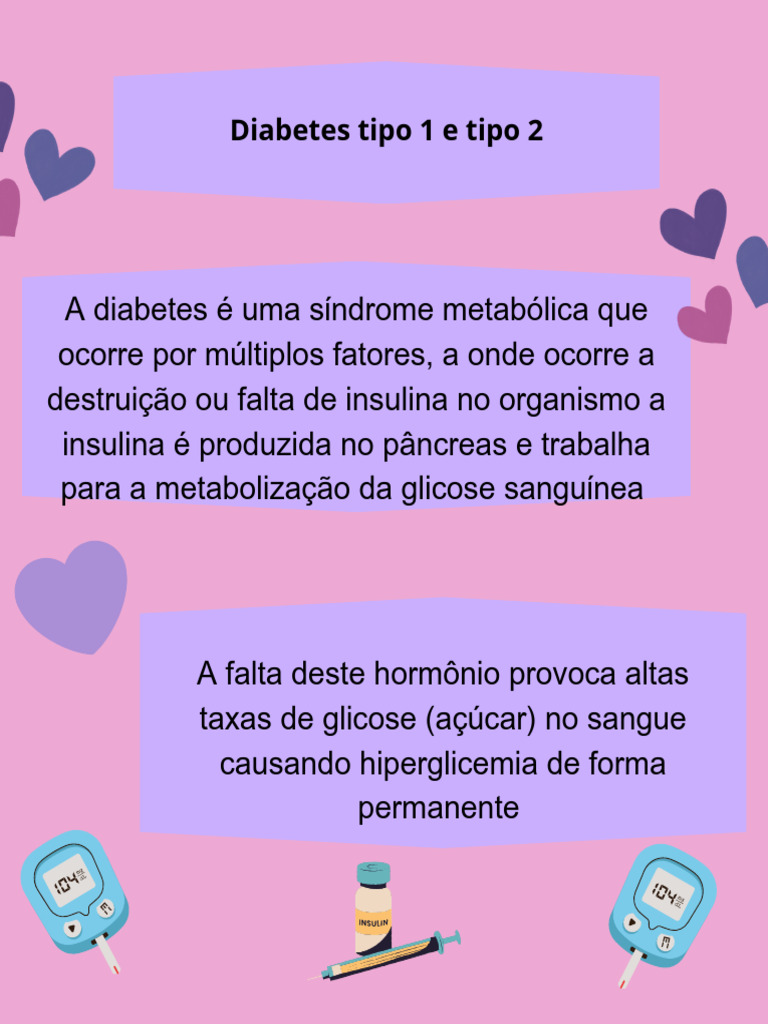 Diferenças entre Diabetes Tipo 1 e 2 | PDF