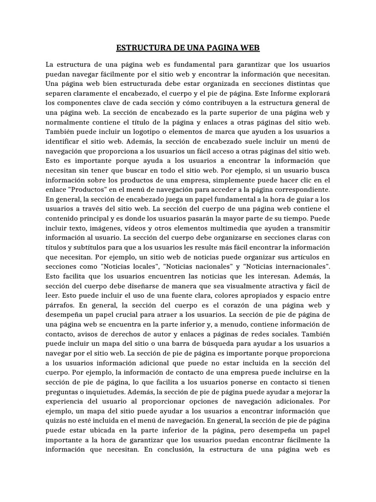 Estructura Clave de una Página Web | PDF | Red mundial | Internet y web