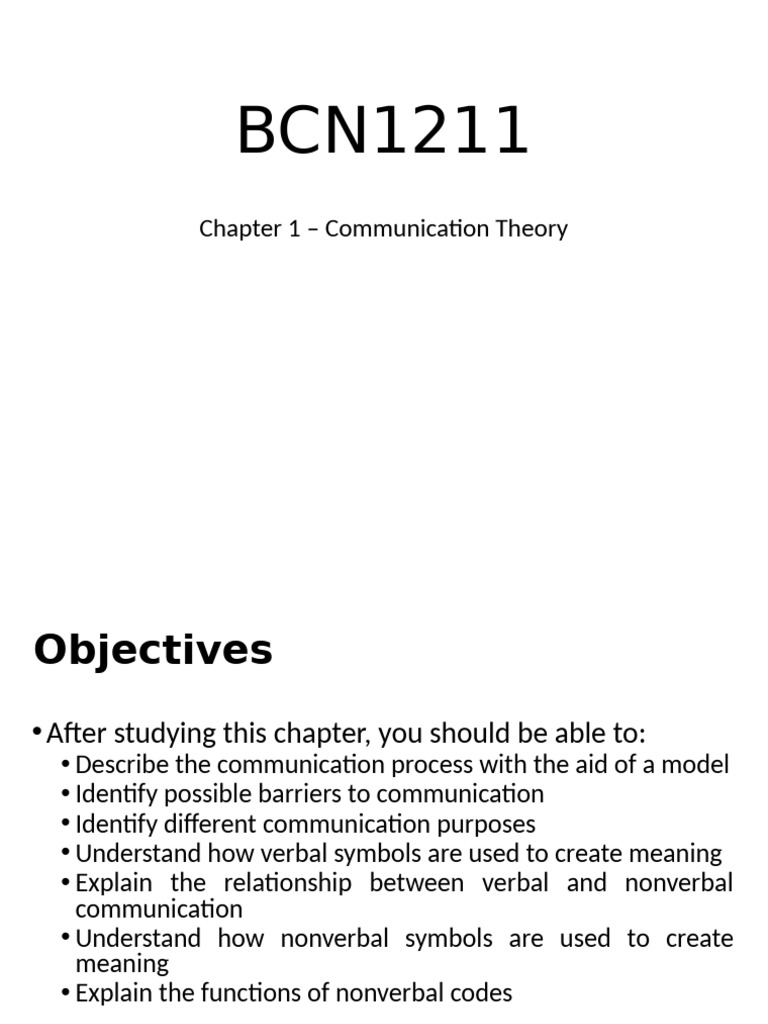 Chapter 1 | PDF | Communication | Nonverbal Communication