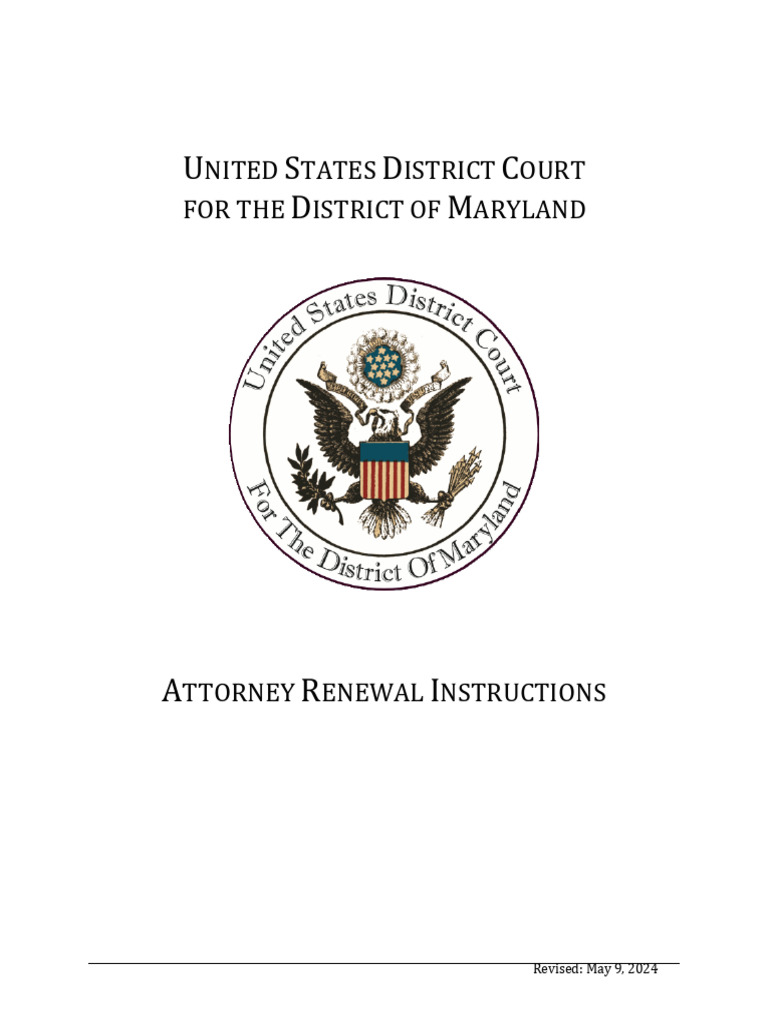 Maryland Attorney Renewal Guide | PDF | Cm/Ecf | Login