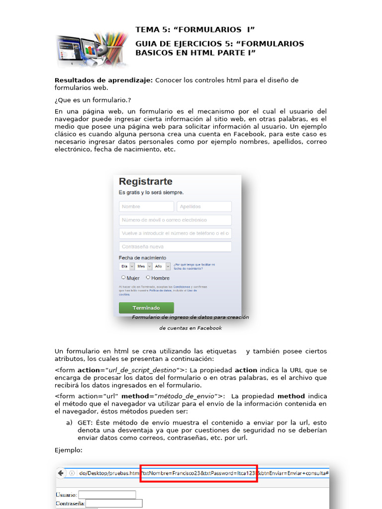 Formularios HTML: Guía Básica y Ejercicios | PDF | HTML | Red mundial
